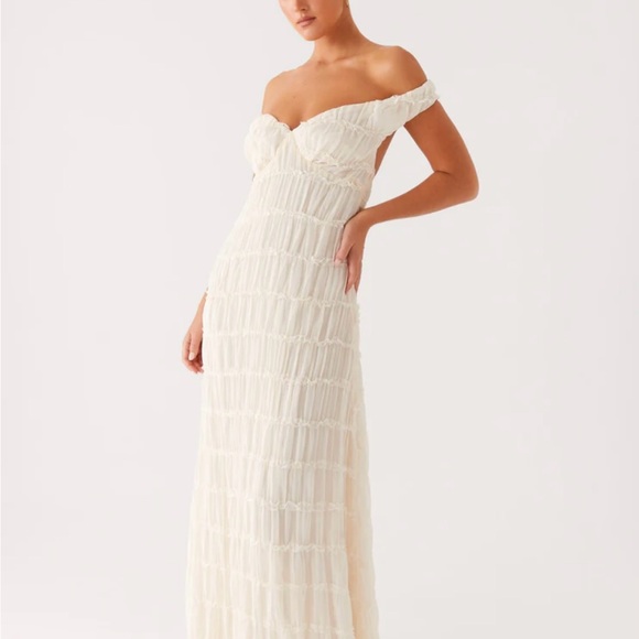 Peppermayo Dresses & Skirts - Peppermayo Off-Shoulder Maxi Dress in Ivory